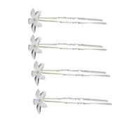 AKOOSY Épingle à Cheveux Accessoire Élégant 20 Pièces en Métal Blanc de U avec Perles et Fleurs Délicates Tenue Saint-valentin pour Mariée ou Demoiselle D'honneur