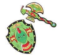 AKOOSY et Bouclier Mousse pour Garçon Fille de Rôle Sûr et pour Jeux de Combat Accessoires Halloween Cosplay Pirate Extérieur Set Bouclier Dragon Hache Dragon