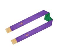 AKOOSY Étole De Mariage Brodée Réversible avec Ruban Et Pompon Idéale pour Les Mariages Et Les Cérémonies Religieuses Cette Étole d'une Croix Brodée Est Parfaite pour Les