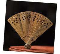 AKOOSY Éventail Mini Pliant de Santal Pendentif Suspendu Vintage Décoration Rétro et Délicate pour Sac et Voiture Accessoire Élégant