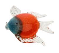 AKOOSY Figurine Poisson Décorative en Verre Soufflé Artisanal, Style | Objet Décoratif Nautique, Papier Presse et Touche Océanique, pour Étagère, Table Basse, Mini-jardin