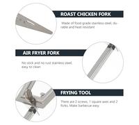 AKOOSY Fourchette Rôtissoire INOX pour Friteuse Air Accessoires Barbecue Tournant Ustensile Cuisine Et Résistant Chaleur Compatible Poulet Rôti