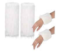 AKOOSY Furry Leg Warmers And Wrist Covers Set Elastic Plush Warm Keeping Accessories For Christmas Cosplay And Daily Wear