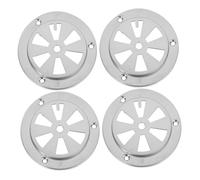 AKOOSY Grille D’aération Résistante à La Chaleur en Acier Inoxydable 4 Pièces pour Barbecue Et Four, Ventilation Ronde Silencieuse, Pièces De Rechange Patio Extérieure