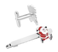 AKOOSY Jolies Pinces à Cravate De Noël Mini Clips Père Noël En Alliage Solide, Lot De 3 Accessoires Vestimentaires Festifs Pour Hommes, Usage Costume Et Soirées De Fête