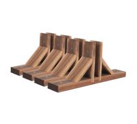 AKOOSY Kit de 4 Supports de Clôture en Bois Marron pour Jardin, Facile à Installer Trous de Fixation, Stabilisant pour Petites Barrières et Bordures de Pelouse