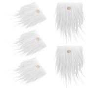 AKOOSY Kit de Loisirs Créatifs 24 Pièces pour Fabrication de Gnomes Fausses Barbes Blanches Prédécoupées 18X9 CM et 12 Boules en Bois Lisses Accessoires pour Décoration de Noël