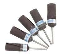 AKOOSY Kit de Tambours de Ponçage Abrasifs 5 Pièces 2,35mm pour Outils Rotatifs, Manchons en Papier Abrasif 240 à 1000, Compact et Facile à Ranger pour Divers Matériaux