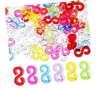 AKOOSY Kit S Clips pour Bracelets Élastique DIY Accessoires pour Bracelets Caoutchouc Clips Transparente et Colorée pour Bijoux Faits Main