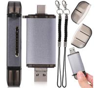 AKOOSY Lecteur de Cartes Multifonction Porte-clés en Plastique 2pcs Compatible Micro et Sdhc pour Appareils Type-c et Téléphones Mobiles
