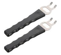 AKOOSY Lève-plaques de Cuisson pour Barbecue Lot de 2 en Acier Inoxydable | Poignée Antidérapante, Anti-brûlure, Format Portable, Lot de Deux Pièces Cuisine Extérieure