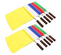 AKOOSY Lot De 10 Drapeaux D'arbitre Colorés Pour Football Et Hockey, Drapeaux De Signalisation Portables à Main, Ensemble Multi-couleurs Vert Jaune Rouge Blanc Bleu, Usage Sportif Et Circulation