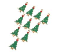 AKOOSY Lot de 10 Pendentifs Bijou Arbre de Noël en Alliage Huile Qui Coule Design Sapin de Noël Suspendu Accessoires DIY pour Collier Bracelet et Décoration Festive