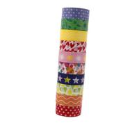 AKOOSY Lot de 10 Set de Rubans Adhésifs Décoratifs Washi 1,5 Cm X 5 M Multicolore, Ensemble pour Scrapbooking et Diy, Ruban Adhésif en Papier Japonerie, Décoration Créative Fournitures