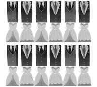 AKOOSY Lot de 100 Boîtes Présent Mariage en Carton Forme Robe de Mariée et Smoking 4 Modèles Assortis Emballage Bonbons et Biscuits pour Fête Coffrets Présents Invités Élégants et