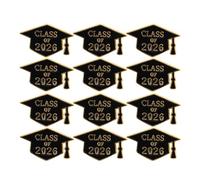AKOOSY Lot de 12 Broches de Chapeau de Graduation Noir, Épingles de Revers pour Cérémonie de Remise de Diplômes 2026, Insignes D'enseignant Légers et Solide, Accessoires pour