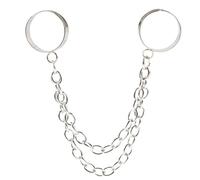 AKOOSY Lot de 2 Bagues à Maillons Ajustables pour Femmes Double Chaîne en Alliage Robuste Style Gothique Vintage Bagues pour Doigt Bijoux Esthétiques pour Soirée et Quotidien