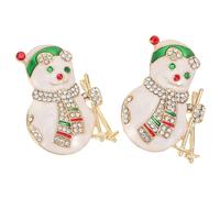 AKOOSY Lot de 2 Broches Bonhomme de Neige en Alliage de Zinc Ornées de Cristaux Décorations de Vêtements Festives Épingles à Vêtements pour Noël Accessoires Châle Élégants et Corsages