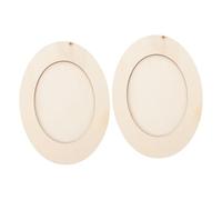 AKOOSY Lot de 2 Cadres Photo en Bois Naturel Ovales Vierges, Cadres de Peinture à Décorer Soi-même pour Loisirs Créatifs, Peinture à L'eau et Huile, Taille Moyenne, Bricolage Familial