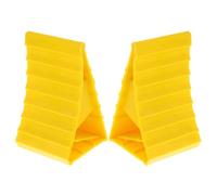 AKOOSY Lot de 2 Cales de Roue Compactes et Antidérapantes pour Voiture et Remorque Butées Triangulaires Portables pour Stationnement et Transport Pneus 15,5X10X10 CM