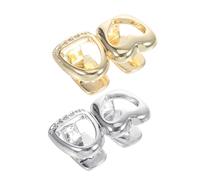 AKOOSY Lot De 2 Fausses Dents Dorées Brillantes Pour Femme Accessoire De Décoration Accessoire De Style Hip-Hop