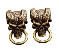 AKOOSY Lot de 2 Fermoirs en Laiton Vintage Tête de Mort Œillet, Accessoires de Bricolage Cuir Diy, Décorations pour Bijoux et Valises, pour Création Artisanale et Personnalisation