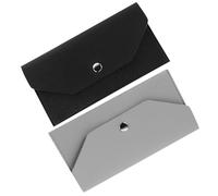 AKOOSY Lot de 2 Petits Portefeuilles Femme en PU Noir et Gris Mini Porte-Monnaie Portable Fermeture Pression Porte-Cartes Multifonctionnel Compact pour Voyage et Usage Quotidien