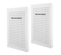 AKOOSY Lot de 2 Planches à Macramé en Mousse Blanche, Planches à Nœuds Quadrillées pour Bracelets DIY, Tapis de Blocage Léger et Portable, Accessoires pour Tissage et Loisirs