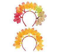 AKOOSY Lot de 2 Serrage-Têtes Feuilles d'Érable pour Thanksgiving Accessoires de Fête d'Automne Légers et Flexibles Ornements Photo pour Événements Scolaires et Repas Familiaux