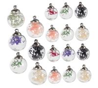 AKOOSY Lot De 20 Boules Creuses En Verre Transparentes Multifonctionnelles Pour Fleurs Séchées, Accessoires Diy Pour Décoration Maison Jardin, Bricolage Créatif Et Créations Artisanales