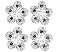 AKOOSY Lot de 20 Breloques Boule Disco Vintage 70’S en Métal Argenté Mini Pendentifs DIY pour Création de Bijoux Porte-Clés et Boucles D’Oreilles Accessoires de Mode Rétro