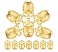 AKOOSY Lot de 25 Pendentifs Charme Scarabée Égyptien Vintage Métal Doré pour Création Bijoux Diy, Amateurs D’artisanat, Couleur Or, Ornements Égyptiens, Bijoux Personnalisés, Présents