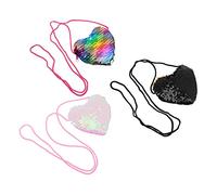 AKOOSY Lot de 3 Porte- de Cœur à Paillettes avec Cordon Pratique Paquet à Chic Taille pour Accessoires de Mode Couleurs Variées pour Présents et Sorties