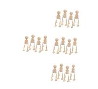 AKOOSY Lot de 4 Figurines en Bois Massif à Peindre Soi-Même Jouets Robots DIY Marron Clair Jouets de Construction pour Garçon et Filles Décoration Créative et Activités Manuelles