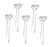 AKOOSY Lot de 5 Broches Cœur Longues à Pompon pour Femme Insignes de Ornement Simples pour Tailleur Accessoires Mode Élégants pour Soirées et Occasions Spéciales Couleur Rouge Profond