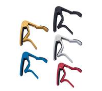 AKOOSY Lot de 5 Capodastres à Pince en Alliage Aluminium, Capodastre de Guitare Folk et Ukulélé Coussinet en Silicone, Système de Tension Rapide, Accessoire Portable Couleur Aléatoire