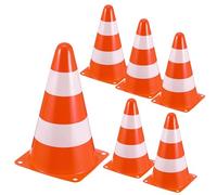 AKOOSY Lot de 6 Cônes de Signalisation en PE pour Parking et Circulation, Design Polyvalent avec Haute Visibilité, Légers et Portables pour Sécurité Routière