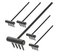 AKOOSY Lot De 6 Mini-râteaux Zen pour Bac à Sable Et Table, Accessoires De Contemplation en Plastique Noir, Râteaux Miniatures pour Décoration Zen Intérieure, Usage Bureau Et DIY