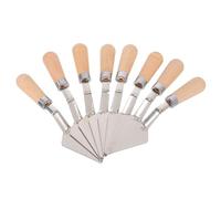 AKOOSY Lot de 8 Couteaux d'Art en Acier Inoxydable avec Manche en Bois Spatules à Peinture à L'Huile pour Mélange et Enduit Outils Professionnels pour Artistes Nettoyage Facile Usage
