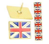 AKOOSY Lot de 8 Épinglettes Rectangulaires Drapeau du Royaume-uni en Métal, Broches Patriotique Union Jack, Accessoires Vestimentaires Légers pour Vêtements, Paquet et Souvenirs de