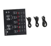 AKOOSY Microphone à Condensateur Carte Son Multifonction pour Streaming Smartphone Et Pc, Mixeur Audio Double Entrée, Équipement Podcast Et Diffusion en Direct, Panneau D’Effets Sonores Intégré