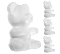 AKOOSY Modèles de Mousse à Peindre 4 Pcs Ours Blanc 20 Cm pour Composition de Fleur DIY Décoration Créative Art Floral Présents Artisanat