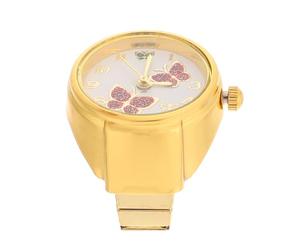 AKOOSY Montre à Doigt Décorative Deux Rouges Bague de Montre Résistante à L'Usure Accessoire Élégant pour Fête et Décoration Personnelle Bijou Féminin