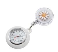 AKOOSY Montre Infirmière à Clip en Alliage Blanc Cadran Clair et Design Rétractable pour Surveillance Infirmière Pendant la Semaine