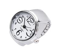 AKOOSY Montres à Bague pour Couples 2pcs en Métal Blanc, Style Créatif et Élégant Grands Chiffres, Pratique pour Présents et Affichage de L'heure