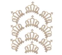AKOOSY Ornements Couronne Bricolage en Alliage Cristal Doré 10 Pièces Accessoires Coiffure Femme Décoration Paquet Fête Élégant Scintillant