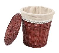 AKOOSY Panier à Linge Tissé Panier De Rangement Pour Vêtements Avec Couvercle Organiseur De Maison Pratique