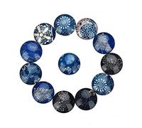 AKOOSY Patchs en Verre à Motif Tissu Traditionnel 18 Mm, 20 Pièces, Accessoires DIY pour Fabrication Bijoux, Créations Artisanales Multicolores, Loisirs Créatifs et Décoration Artisanale