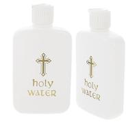 AKOOSY PE Bouteille D’Eau Bénite 2 Pièces 100ml, Décorative | Flacon Plastique Blanc, pour Cérémonies Diverses et Bureau, Usage Décoratif, Format Compact 100ml