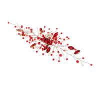 AKOOSY Peigne à Cheveux en Cristal Rouge pour Mariée, Alliage de Zinc, Élégant et Stable Tête, Accessoire de Coiffure pour Mariage et Occasions Spéciales